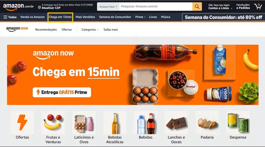 Amazon lança entrega de mercado ultrarrápida em até 15 minutos no ...